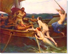 'Odysseus and the Sirens'. Herbert James Draper, 1909. Ferens Art Gallery, Hull.
